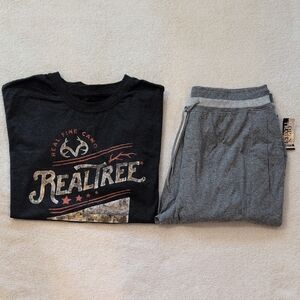 NWT Men's Large Bundle: Open Trails Gray Joggers & Realtree Hunting Shirt Size L